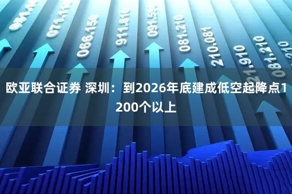 欧亚联合证券 深圳：到2026年底建成低空起降点1200个以上